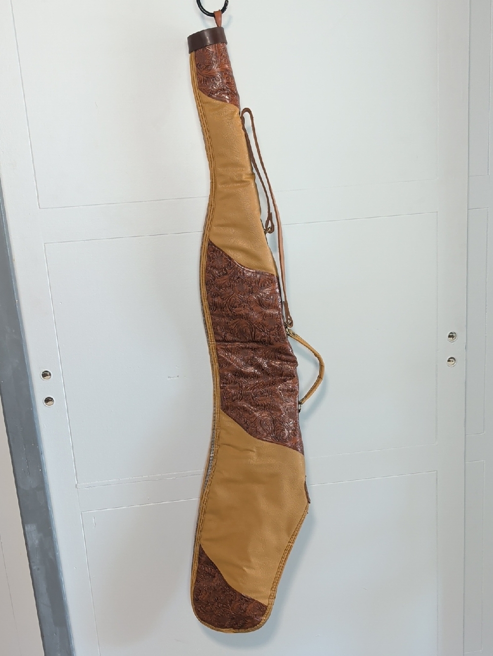 Vintage Leather Tooled Gun  Case